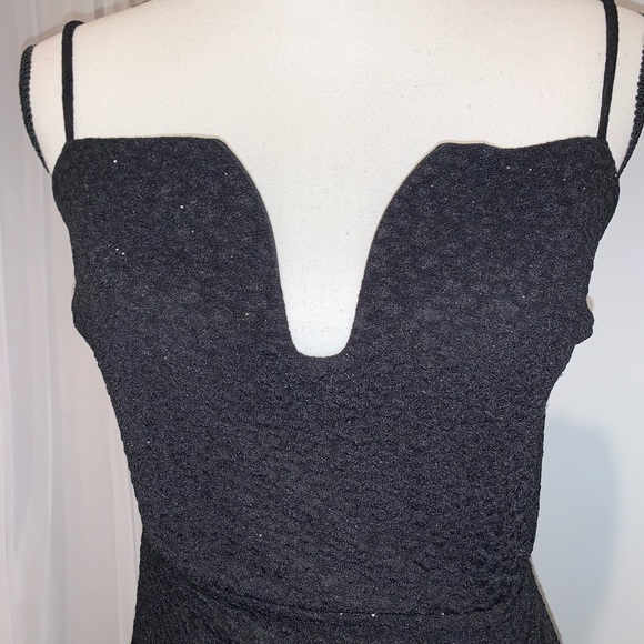 WINDSOR sparkle black vneck high cut formal prom dress size medium large 10 - Picture 13 of 13